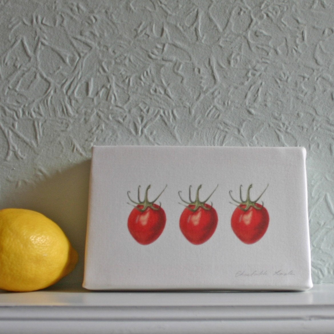 Canvas Print 'Three Tomatoes'.