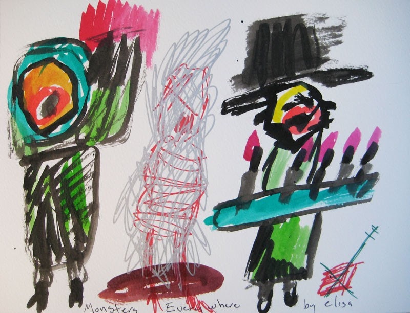 Monsters Everywhere Outsider Art Brut RAW Visionary Naive Elisa