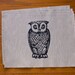 Owl Placemats Set of 4 Room Decor, Bird Kitchen Decoration, Hand Printed Owls