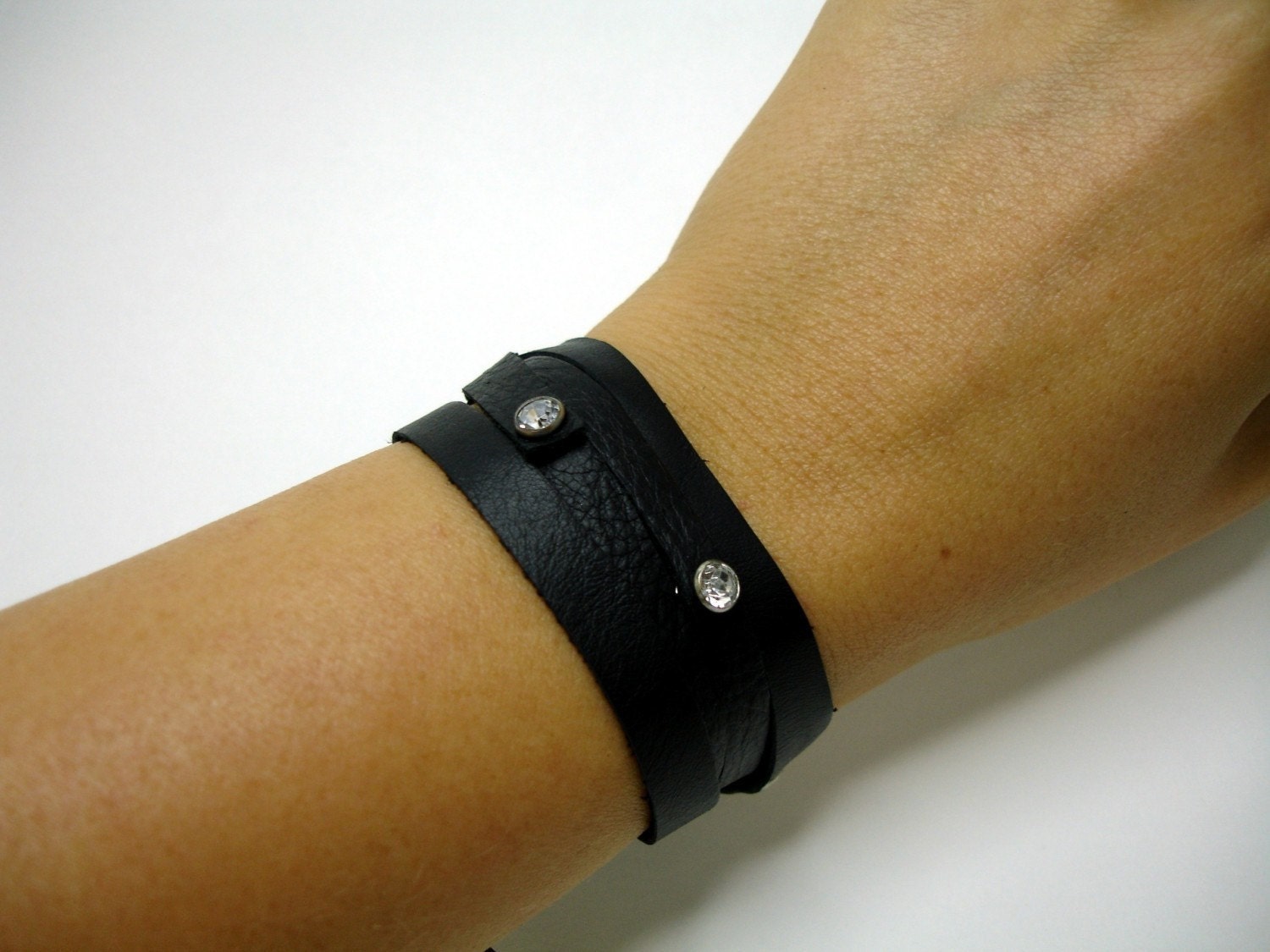 Three Sisters Recycled Leather Wrap Bracelet, Necklace, Anklet, Hair Tie