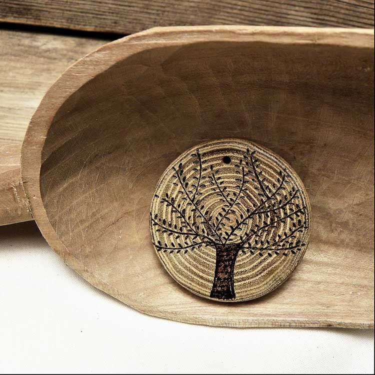 1 Woodburnt pendant- tree