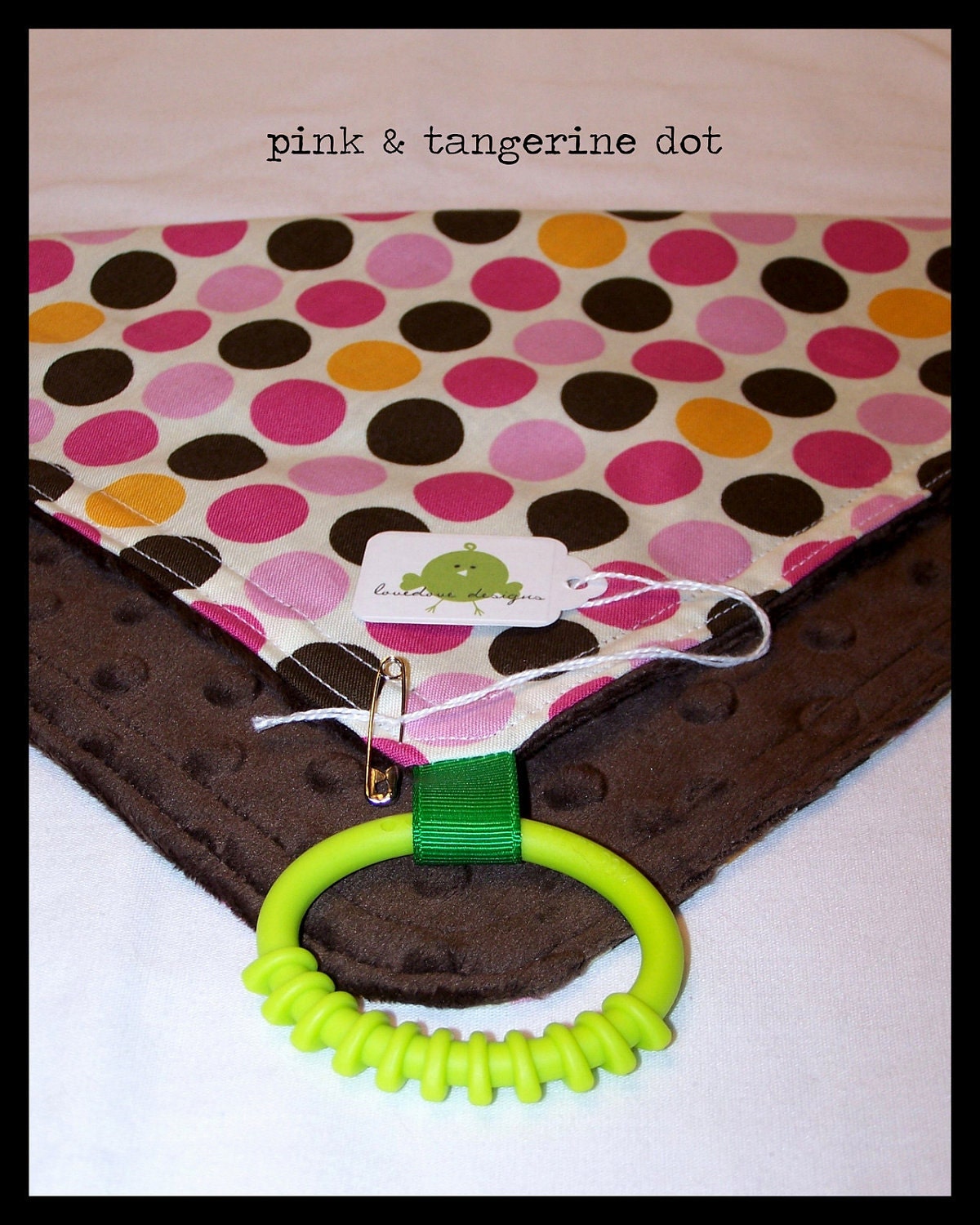 Pink & Tangerine Dot Loviedovie 2 - Super Soft Mini Security Blanket