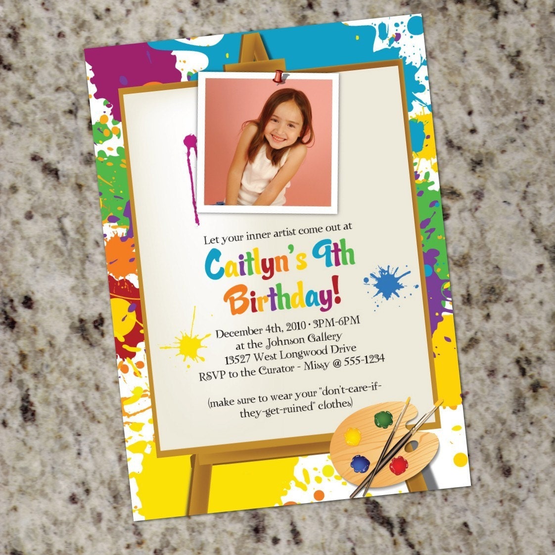 LITTLE ARTIST - Art Painting Birthday Party Invitations - Print Your Own Il_170x135