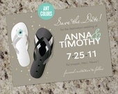 Beach Wedding Flip Flop Save-the-Dates OR Bridal Shower Invitations - Print Your Own