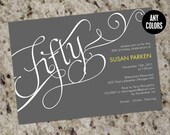 Milestone Birthday Invitation or Event Invitation - CALLIGRAPHY - Printable Design Il_170x135