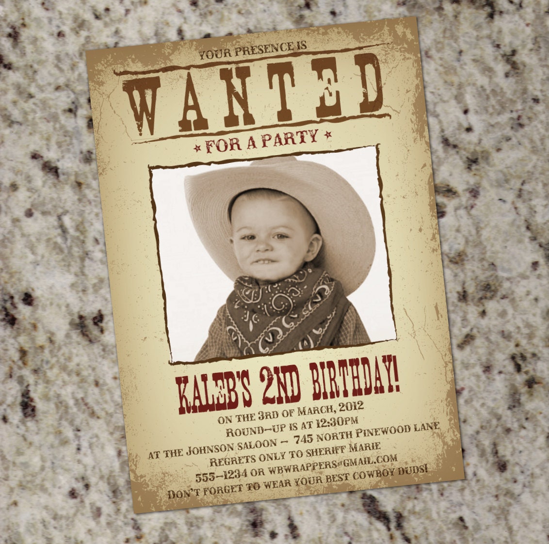 WANTED POSTER Western Themed Party Invitation - Printable Design Il_170x135