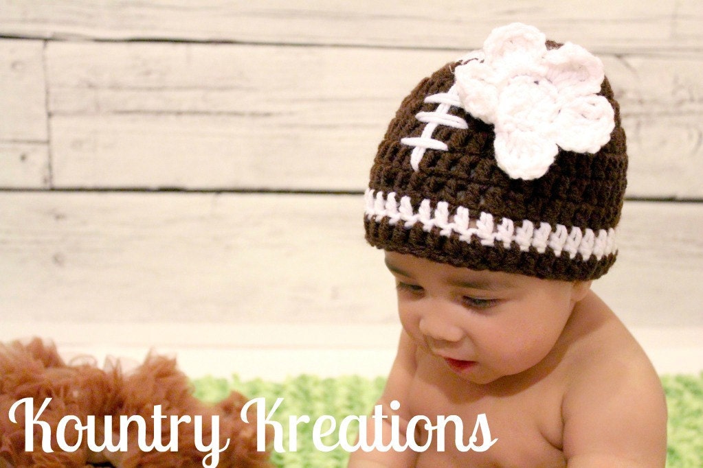 LET'S PLAY Some FOOTBALL Baby Hat and Diaper Cover Set (Ready to Ship)