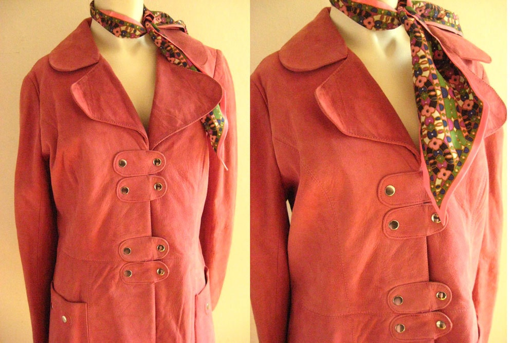 Mad for Mod Pink Suede Snap Closure Coat