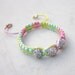 Friendship bracelet rainbow pastels macrame rhinestone disco ball beads