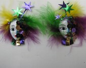 Mardi Gras Mask Punk Earrings