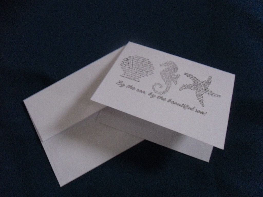 By the Sea set of 6 note cards