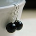 Black Earrings - Swarovski Pearls, Wire Wrapped, White, Black, Smoke, Cloudy, Light, Silver, Bridesmaid, Flower, Pretty, Medium, Short