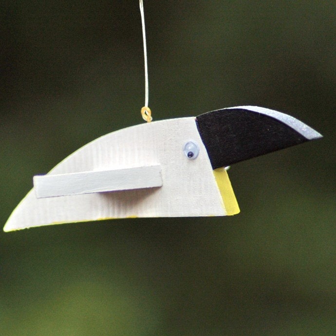 UPCYCLED Handcrafted Unique Hanging Wooden Birds - 4 x 3.5 x 1 gift for boys for girls christmas gift