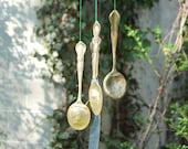 Hand made Golden Silverware Windchime garden decoration / home decor / garden decor Christmas gift