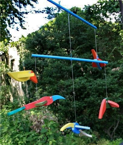 Handcrafted Unique Hanging Mobile Wooden Birds for kids for boys for girls for Nersury