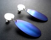 Silver and Titanium Pebble Drop earrings