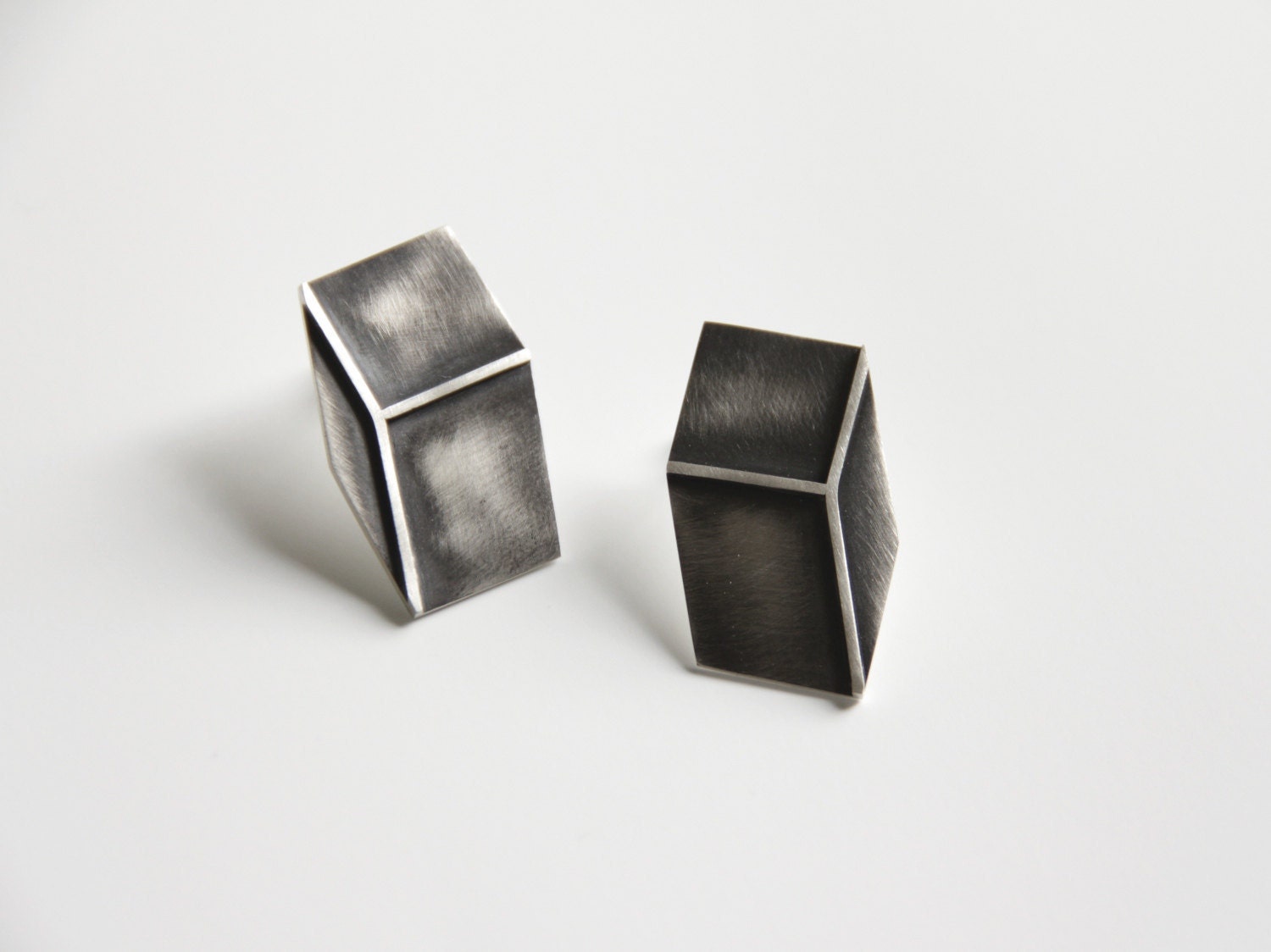 3d Rectangle Earrings