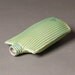 Porcelain ribbed oval flask bottle vase in blue-green
