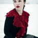 lace knitted scarf cherry red