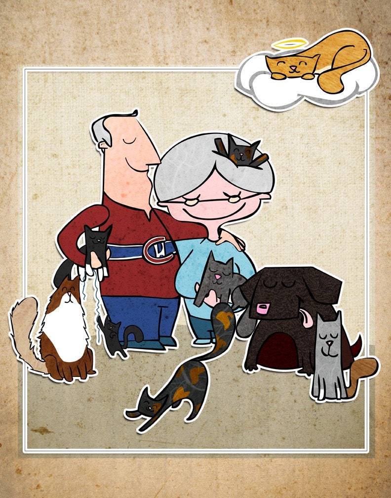 Custom Retro Modern Portrait of YOUR family Mother's Day Gift Idea