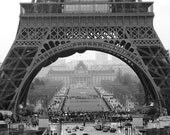 Under le tour eiffel - Paris - France 8x10 photograph - Paris Home Decor - Black and White Photography