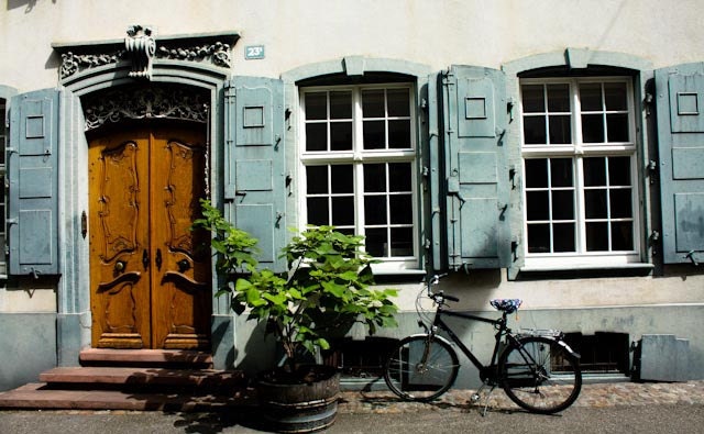 Travel Photography - Parked in Switzerland - 8x10 fine Art Photograph - European Photo - Affordable Decor - Bicycle print