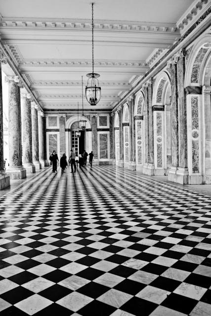 Paris photography - As Seen in Harpers Bazaar Walking in Black and White - French Architecture Versailles, France 8x10 Fine Art Photograph