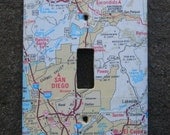 San Diego California and Surrounding Area Road Map Light Switch Plate Cover
