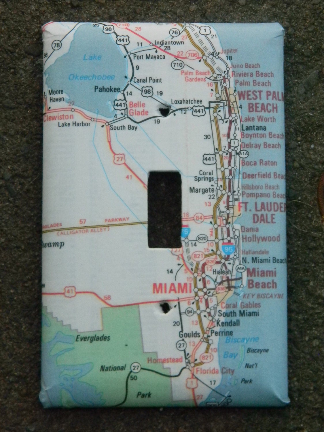 Florida Road Map Light Switch Plate Cover