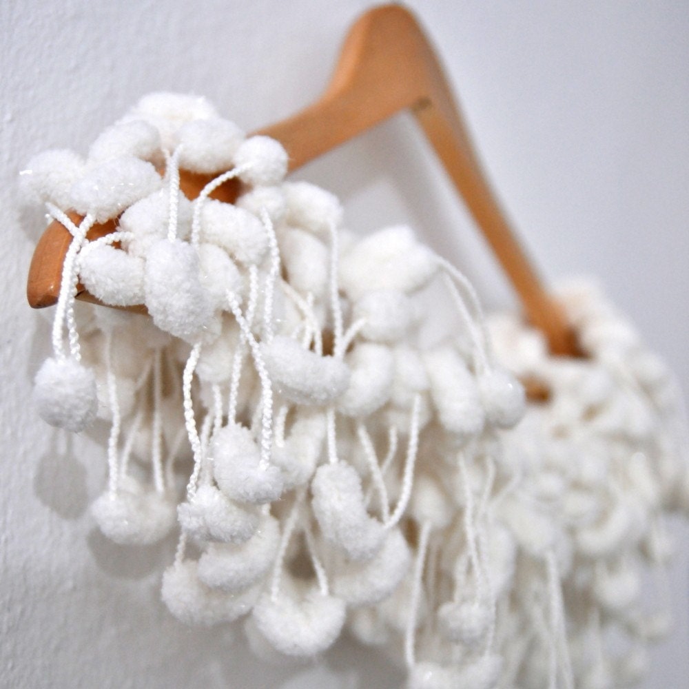 Winter White Scarf - Curly Mulberry Crochet Scarves - 30 color option