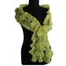 Green Crochet Scarves - Mohair Crochet Scarf - Asparagus Citruses Apple Lime Kiwi Pear Avocado