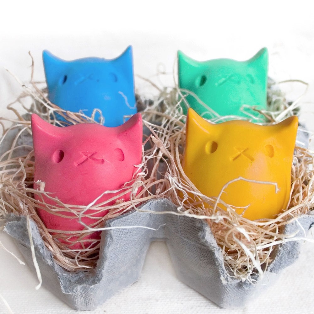 Pick your own Kitty Egg Crayons - 4 Colors