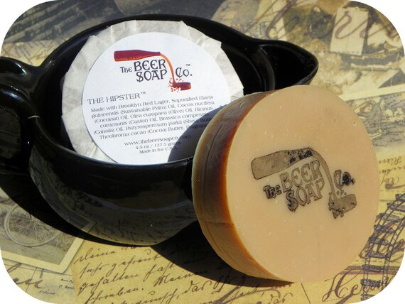Handmade Soap Gifts For Men - The Hipster Beer Soap - Made With Brooklyn Red Lager