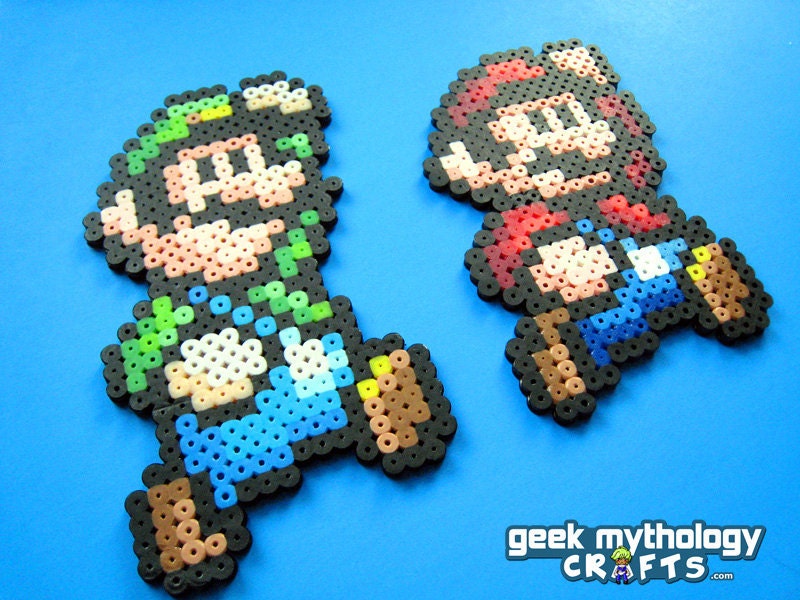 Super Mario Bros 3 Mario and Luigi Perler Bead Sprite Set