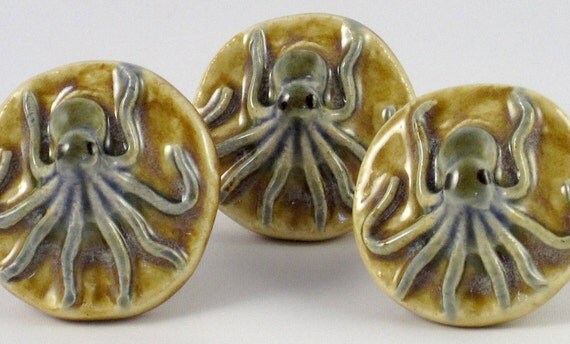 Octopus Drawer Pull and Cabinet Knob - Creamy Caramel