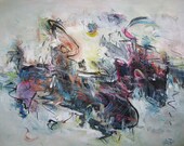 Rosebay Abstract Painting Seascape Art purple blue grey pink painting modern original landscape art contemporary water sea  art  sj.kim