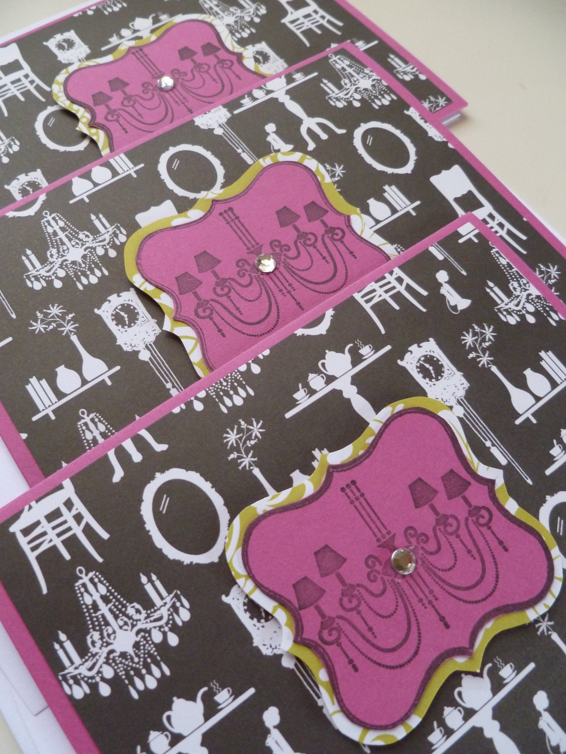 Chic Chandalier Note Card - Set of three