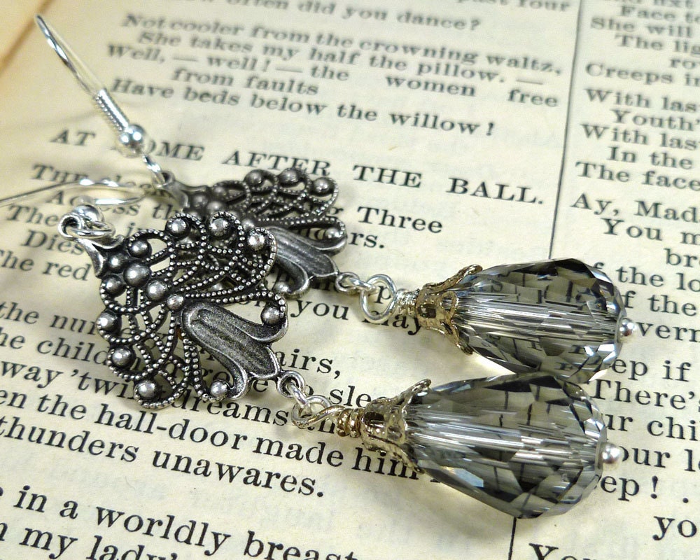 Smoky Crystal Drops Earrings SP