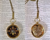 Follow Your Heart Functional Compass Necklace Brass Love Jewelry