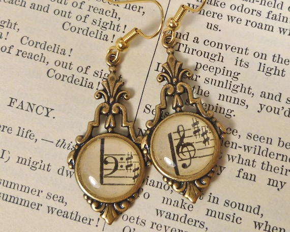 Musical Symbol Earrings Treble Bass Clef