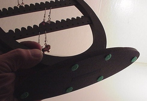 Earring stand Jewelry Rack Holder with base, All Black, Oval Shape
