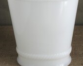 Vase - Milk Glass Oval with Rope Detail