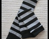 Grey and Black stripe legwarmers, armwarmers - LAST PAIR