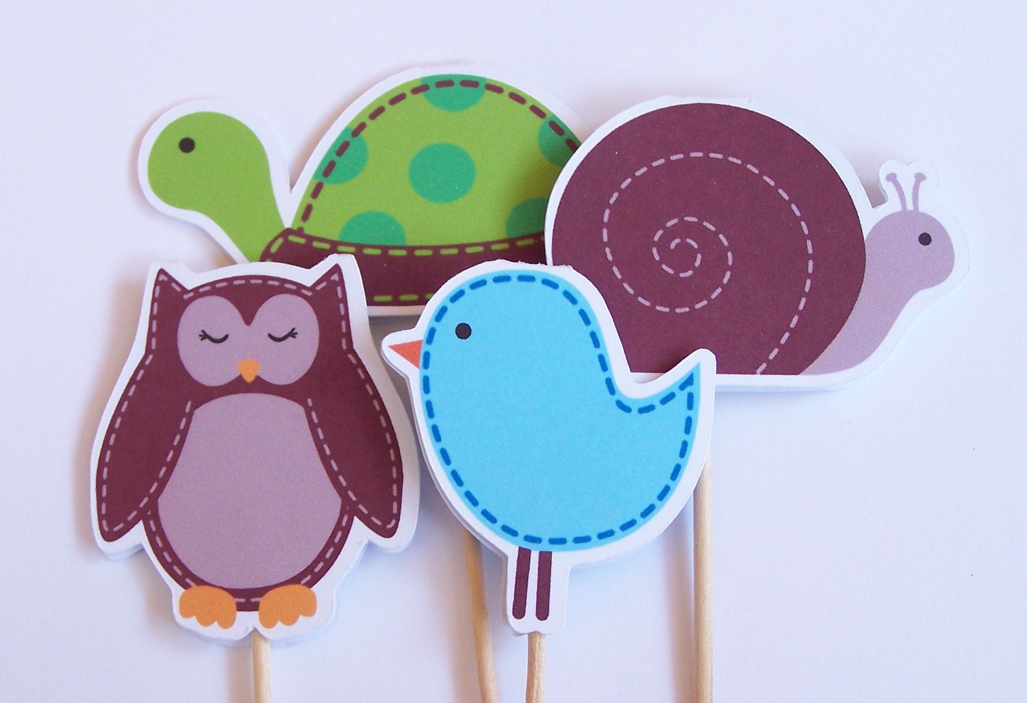 Woodland Friends Party - Set of 12 Assorted Woodland Friends Cupcake Toppers by The Birthday House Il_170x135