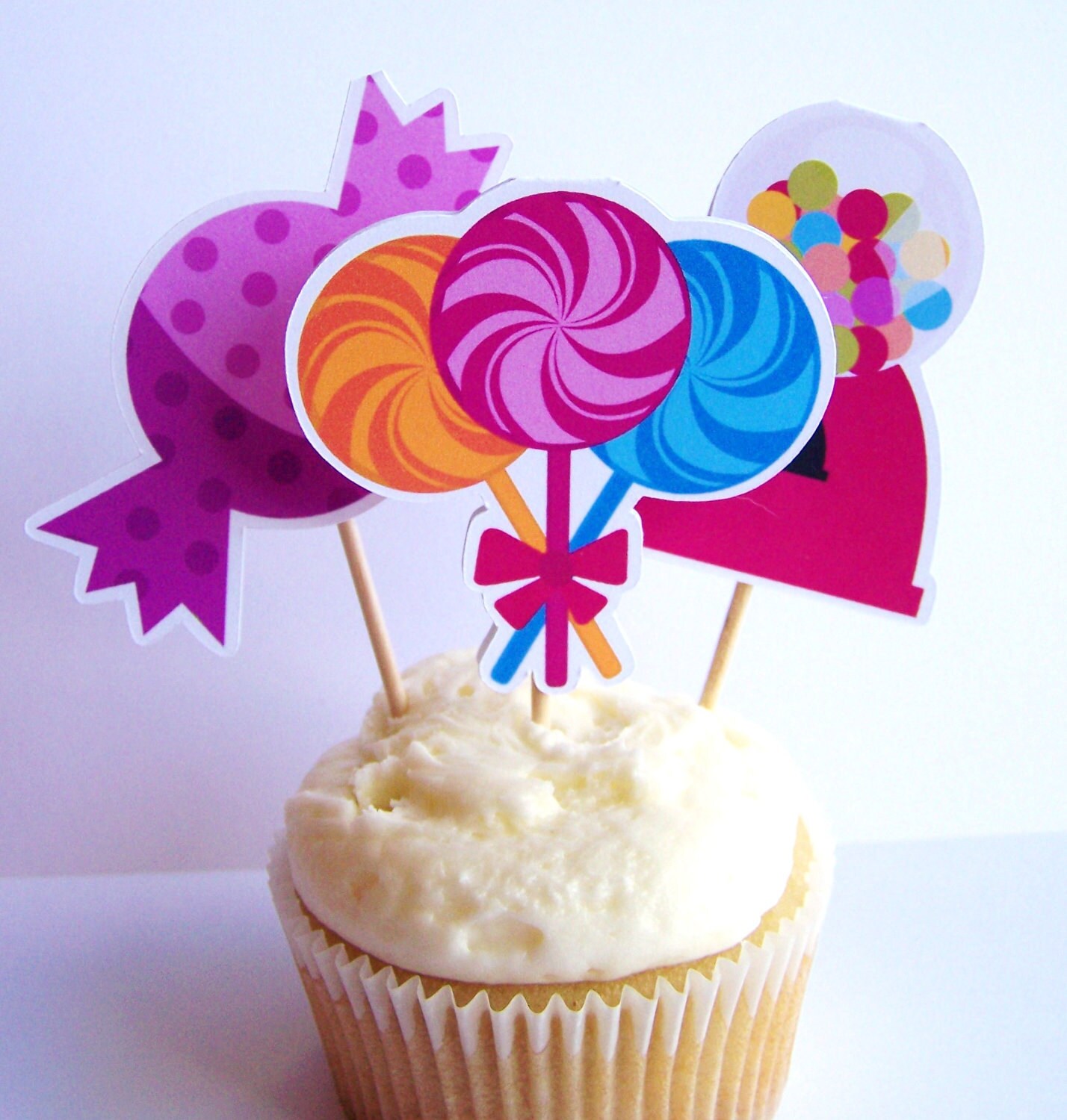 Sweet Shop Party - Set of 12 Assorted Sweet Shop Cupcake Toppers by The Birthday House Il_570xn