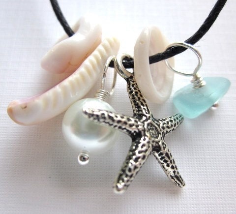 Big Island Seashells Sea Glass Treasures Beach Wedding Necklace