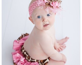Over the Top Giraffe Fancy Pants Ruffled Diaper Cover Set Photo Prop