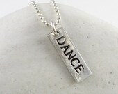 Silver Dance Necklace Gift for Dancer Personalized Teacher Gift Handstamped Silver Necklace Inspirational Jewelry Custom Inspirational Words
