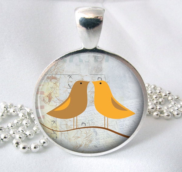 Art Pendant Paper Bird Resin Pendant Picture Pendant Photo Pendant  (0091)