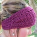 Crochet Headwrap Headband Raspberry Boho Style